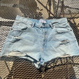 Zara Denim Blue Distressed Women's Shorts